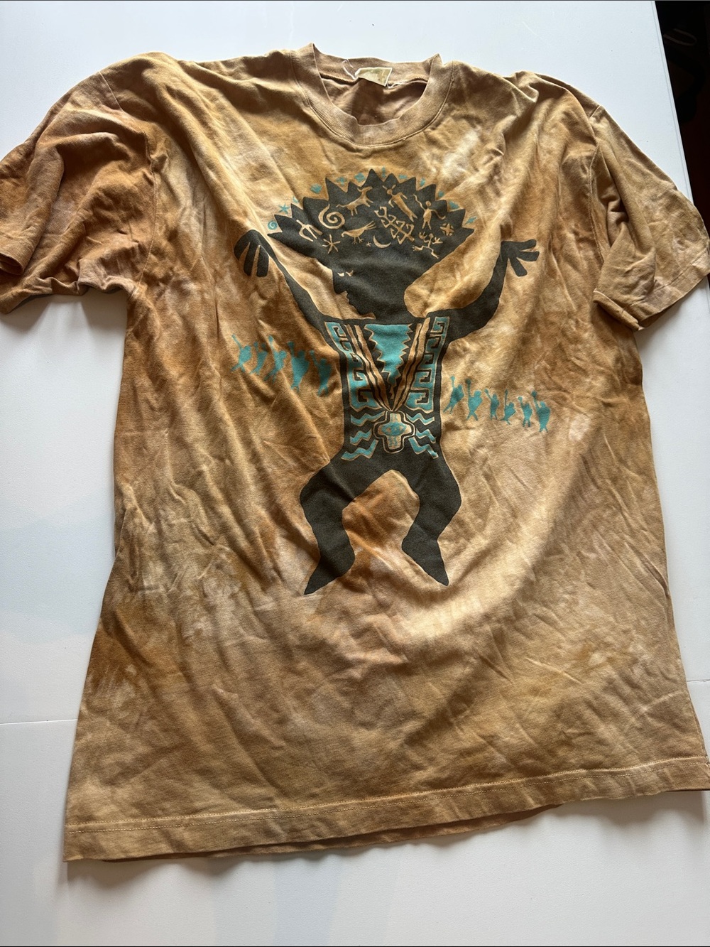 UNISEX Light Brown Tee with Subtle Teal Logo Detail